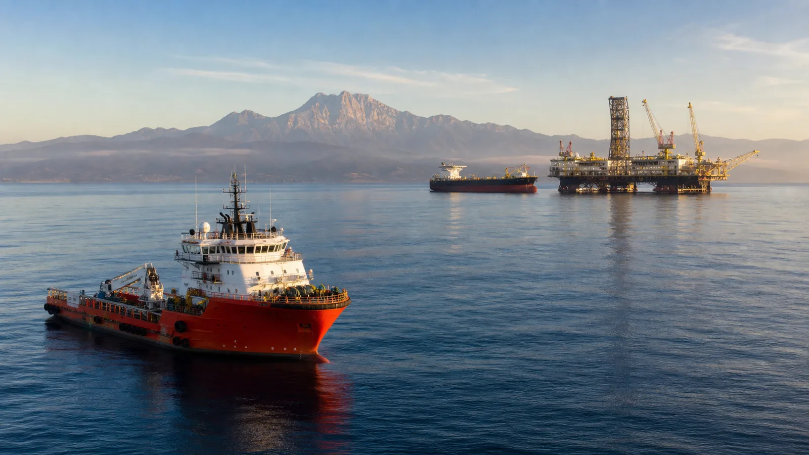 Offshore support vessel and energy operations near Sabah
